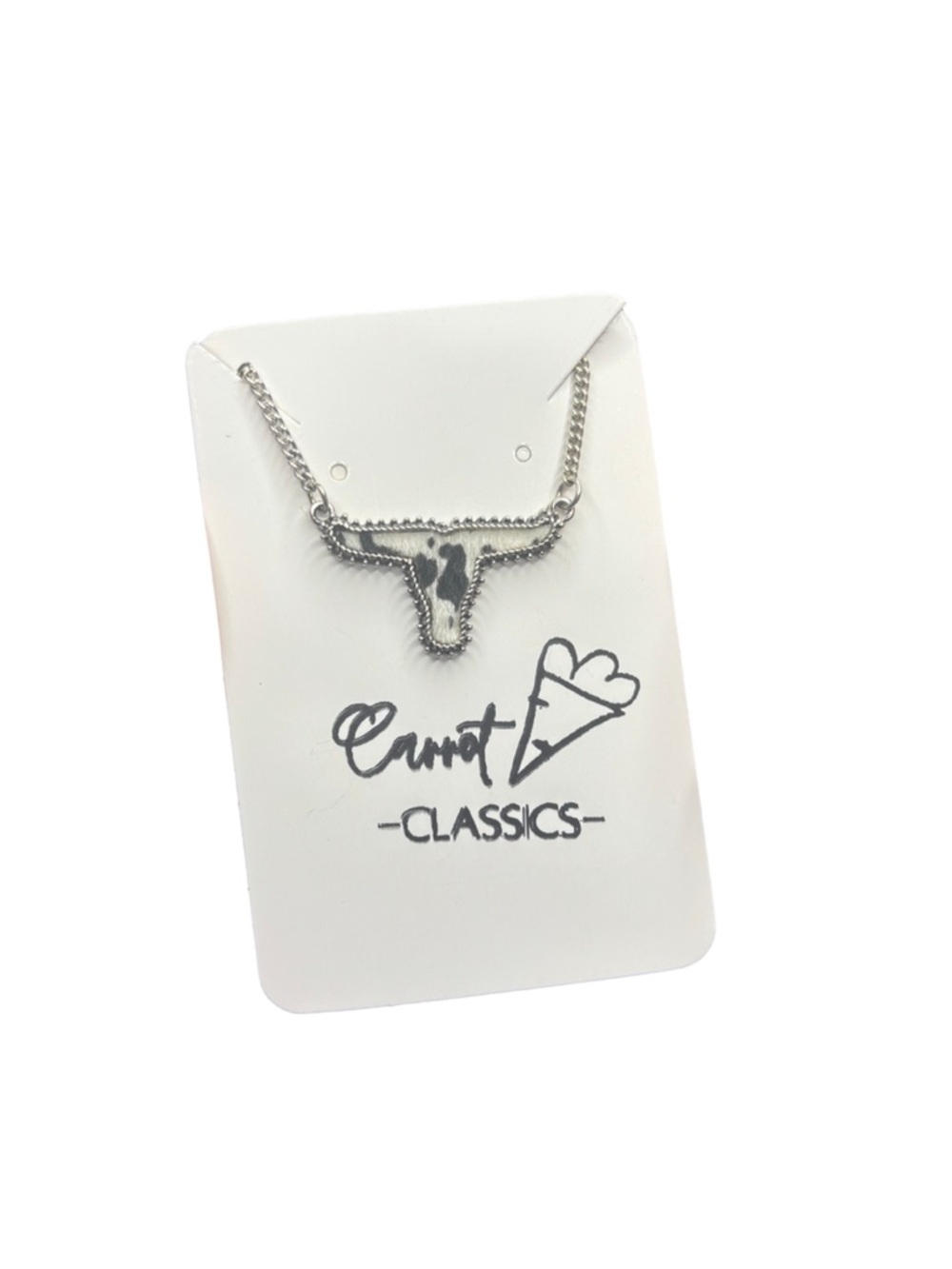 Silver Longhorn Pendant Necklace